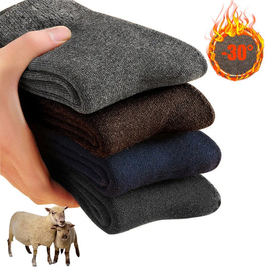 Men's Winter Socks Thick Warm Wool Blend Cold Weather Socks
