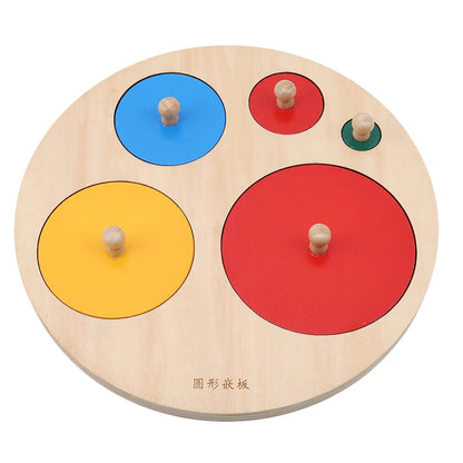 Wooden Shape Sorting Puzzle – Geometric Montessori Learning Toy