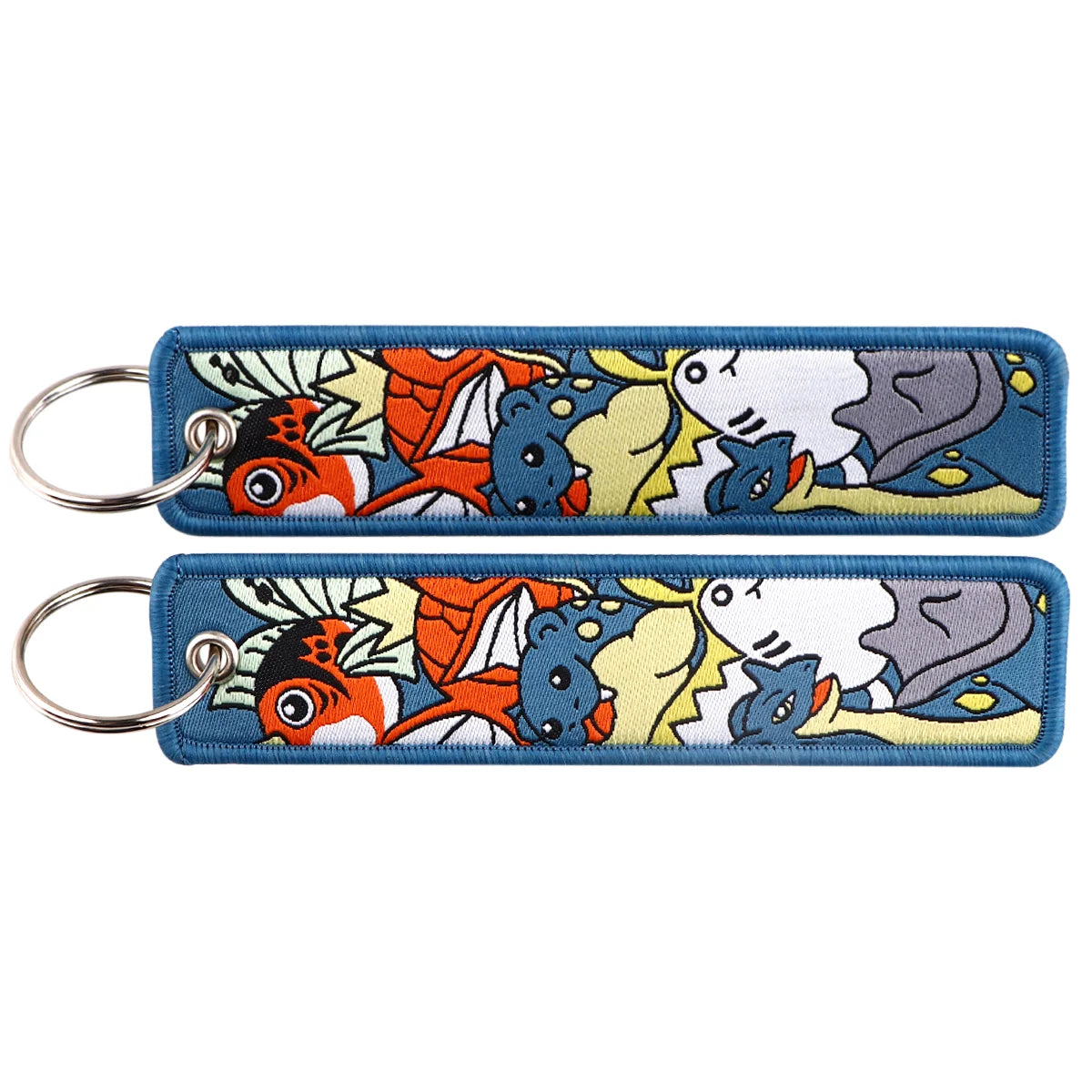 Embroidered Keychain Double-Sided Key Fob for Car & Motorcycle
