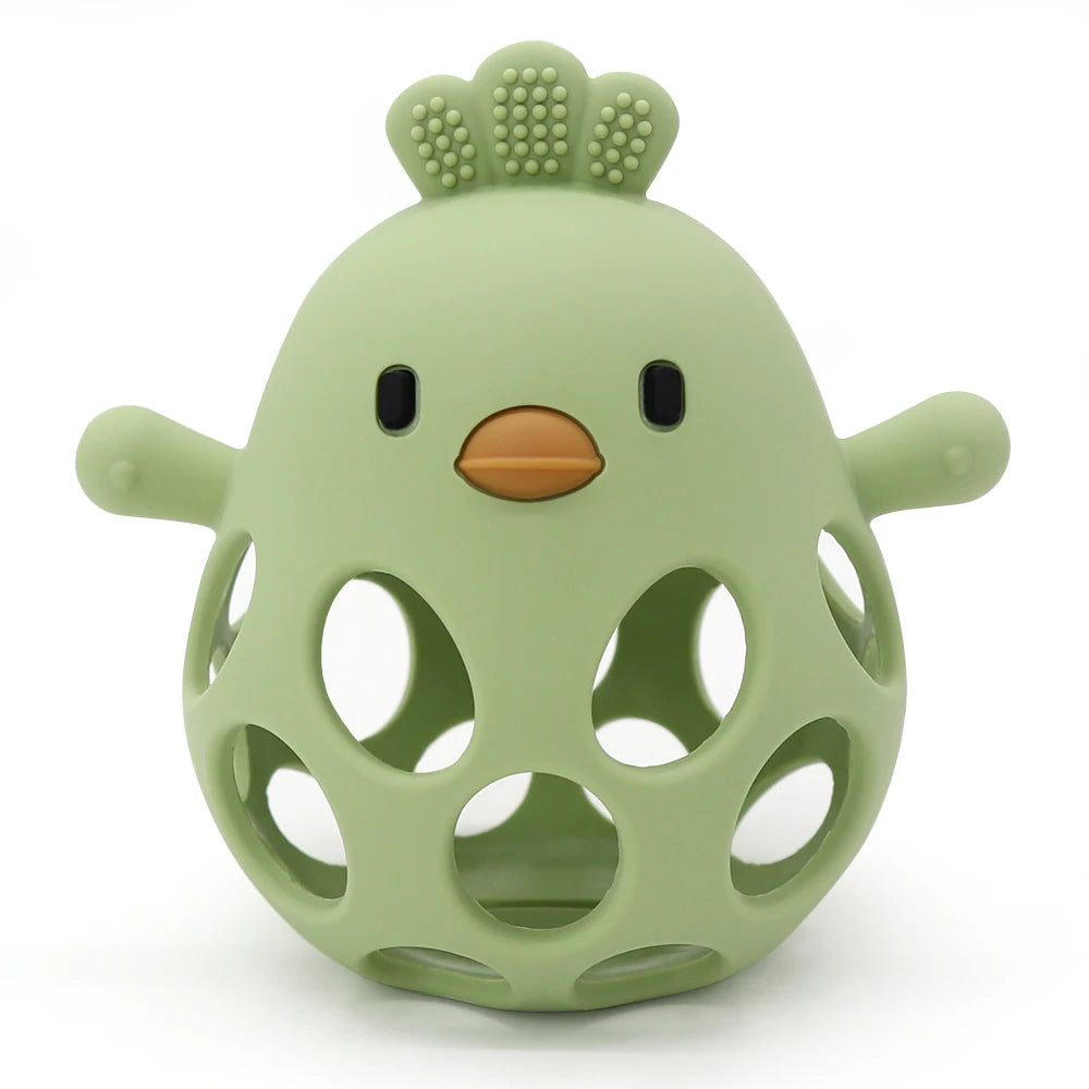 Baby Silicone Teether Chick Shape Chewing Toy for Infants