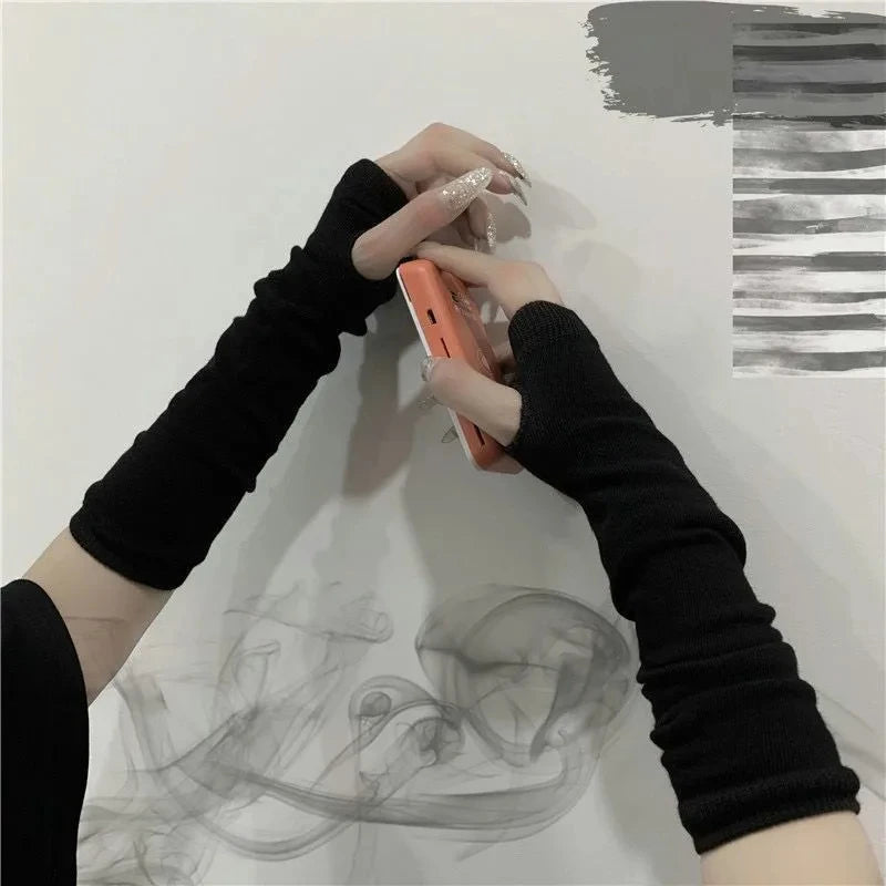 Fingerless Gloves – Long Gothic Arm Warmers for Men & Women