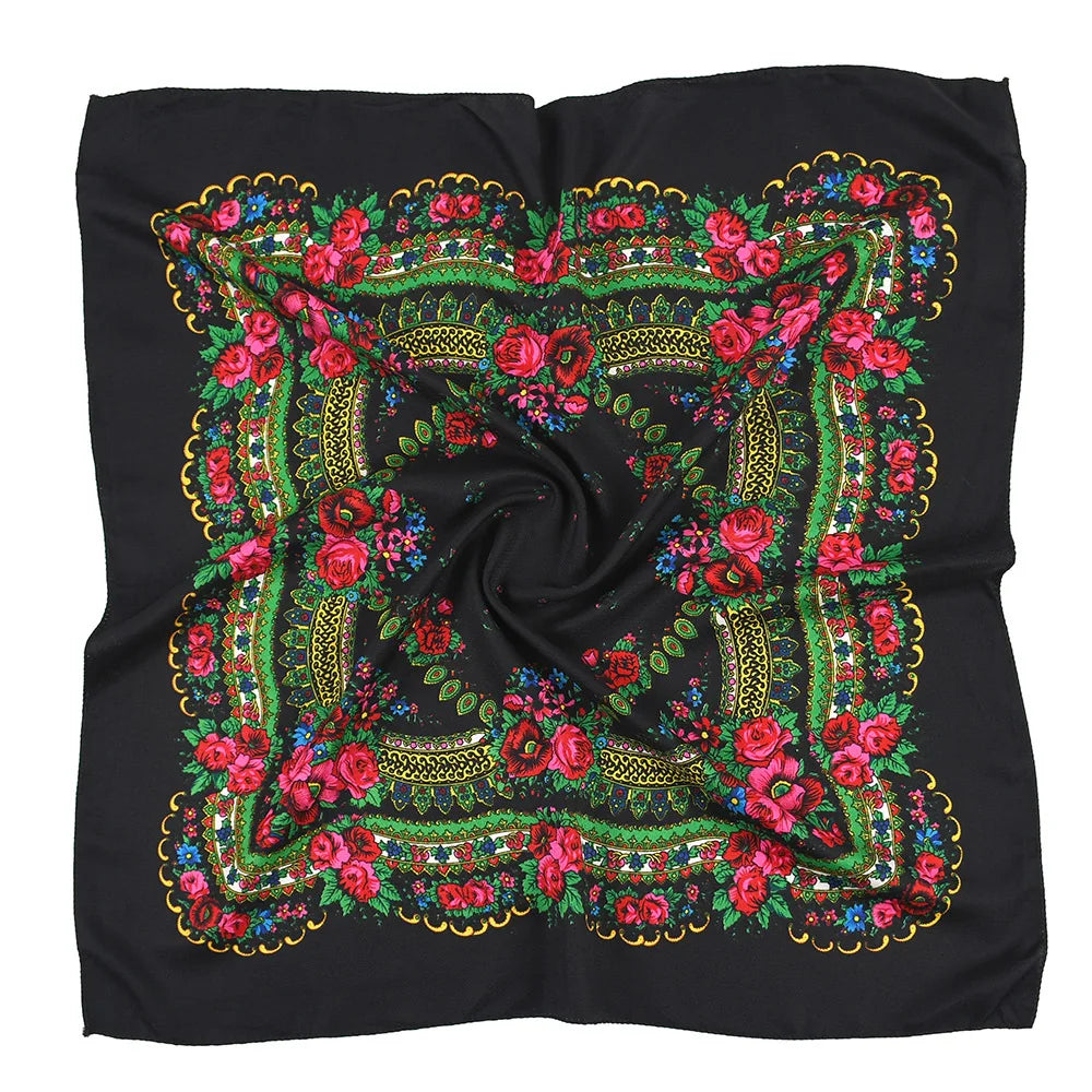 Women's Square Scarf, 70×70cm Printed Head Scarf and Bandana