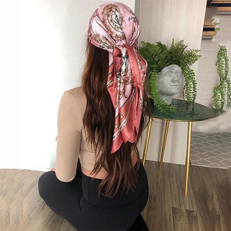 Women’s Square Scarf – 90cm Printed Shawl & Head Wrap