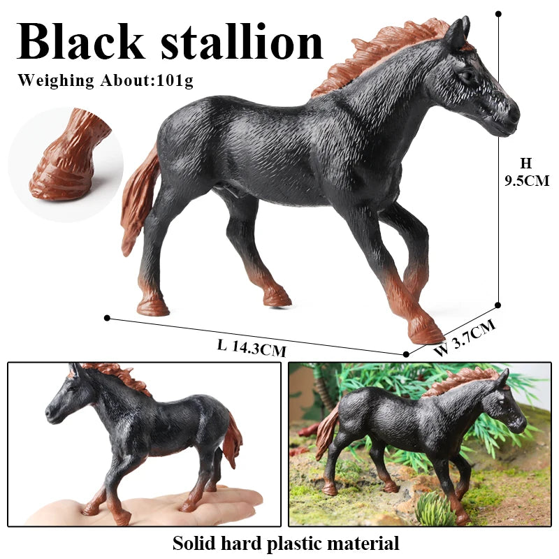 Horse Figurine, Realistic PVC Animal Model Toy for Kids