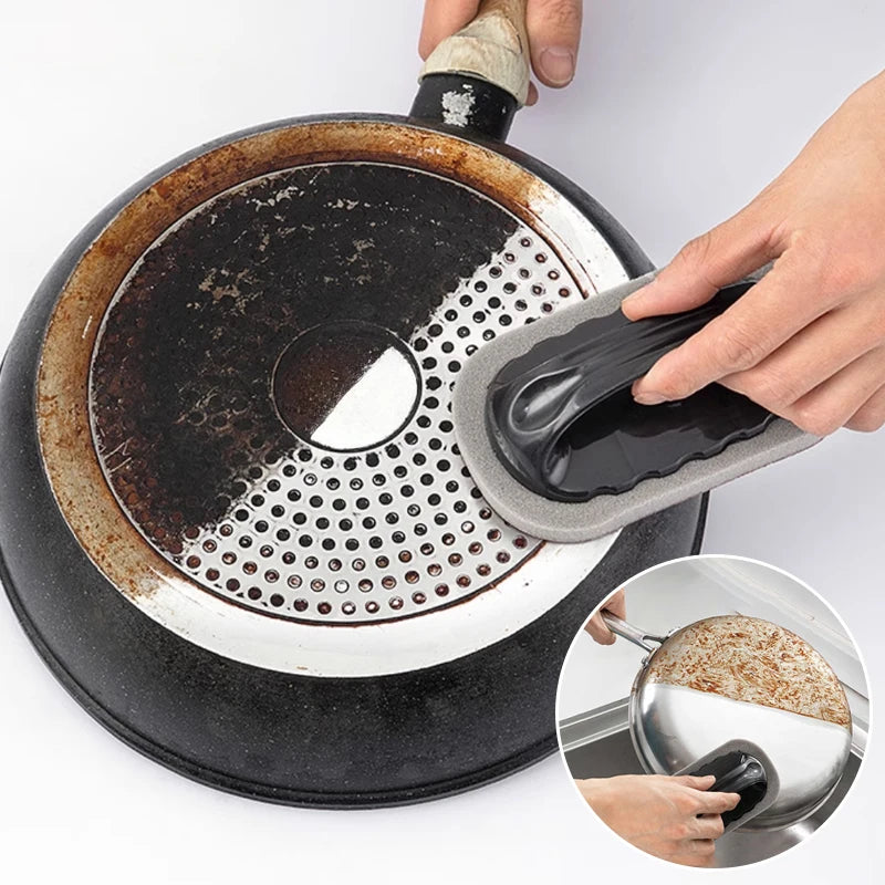 Emery Cleaning Sponge with Handle for Kitchen & Bathroom