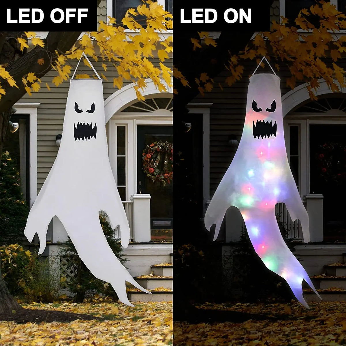 Halloween LED Ghost Decoration 130cm Hanging Luminous Prop