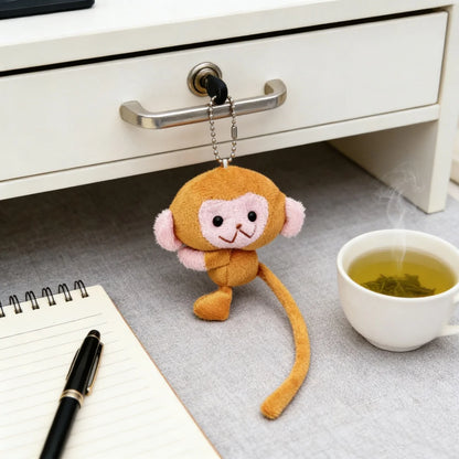 Cute Monkey Plush Keychain Long Tail Animal Bag Charm