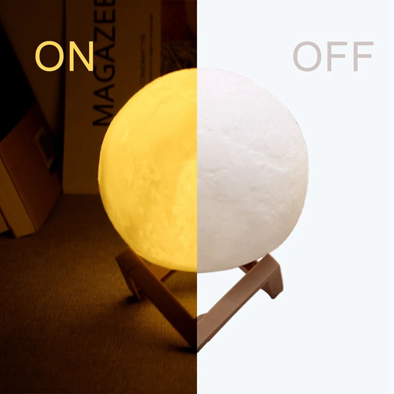 Moon Lamp LED Night Light with Stand for Bedroom Decor