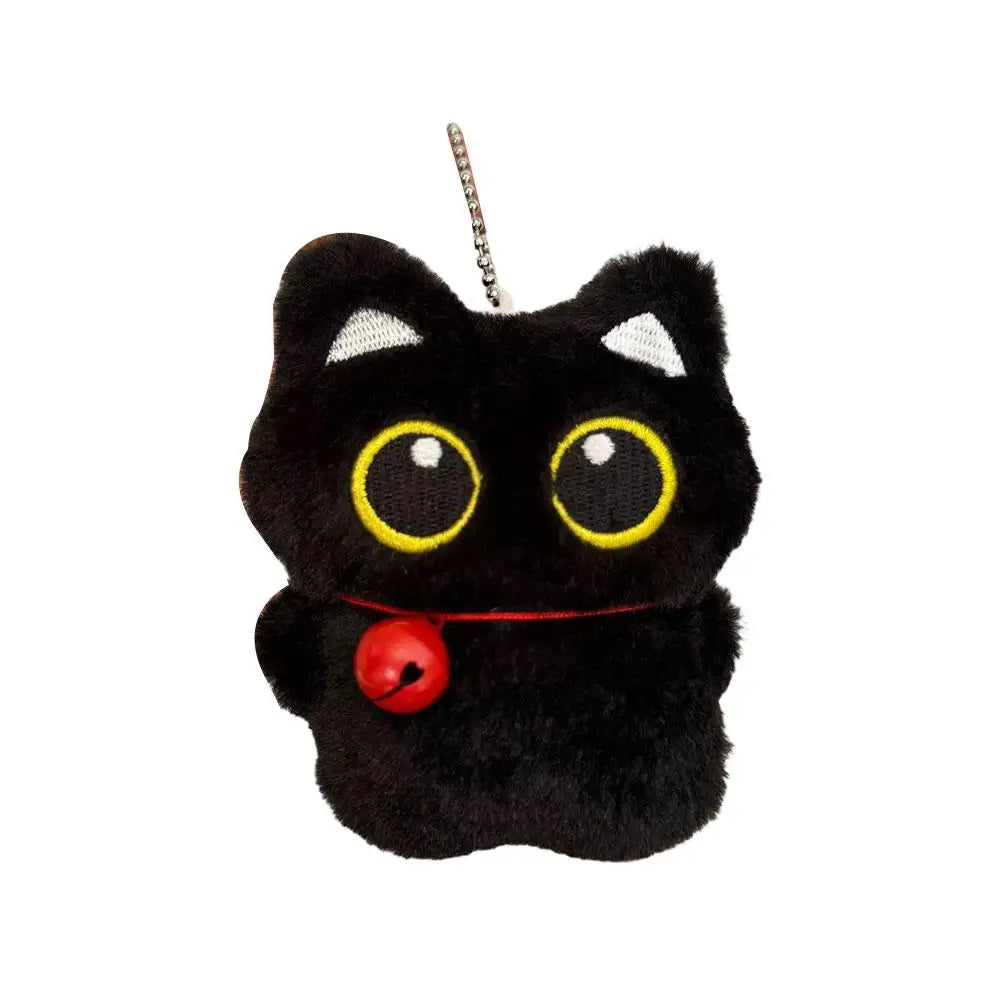 Black Cat Plush Keychain 10cm Cute Bag Charm Pendant