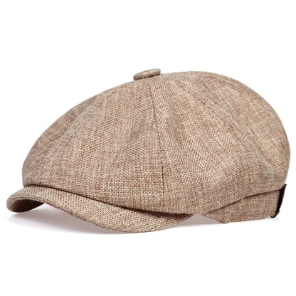 Newsboy Cap Plaid Octagonal Flat Cap for Men and Women