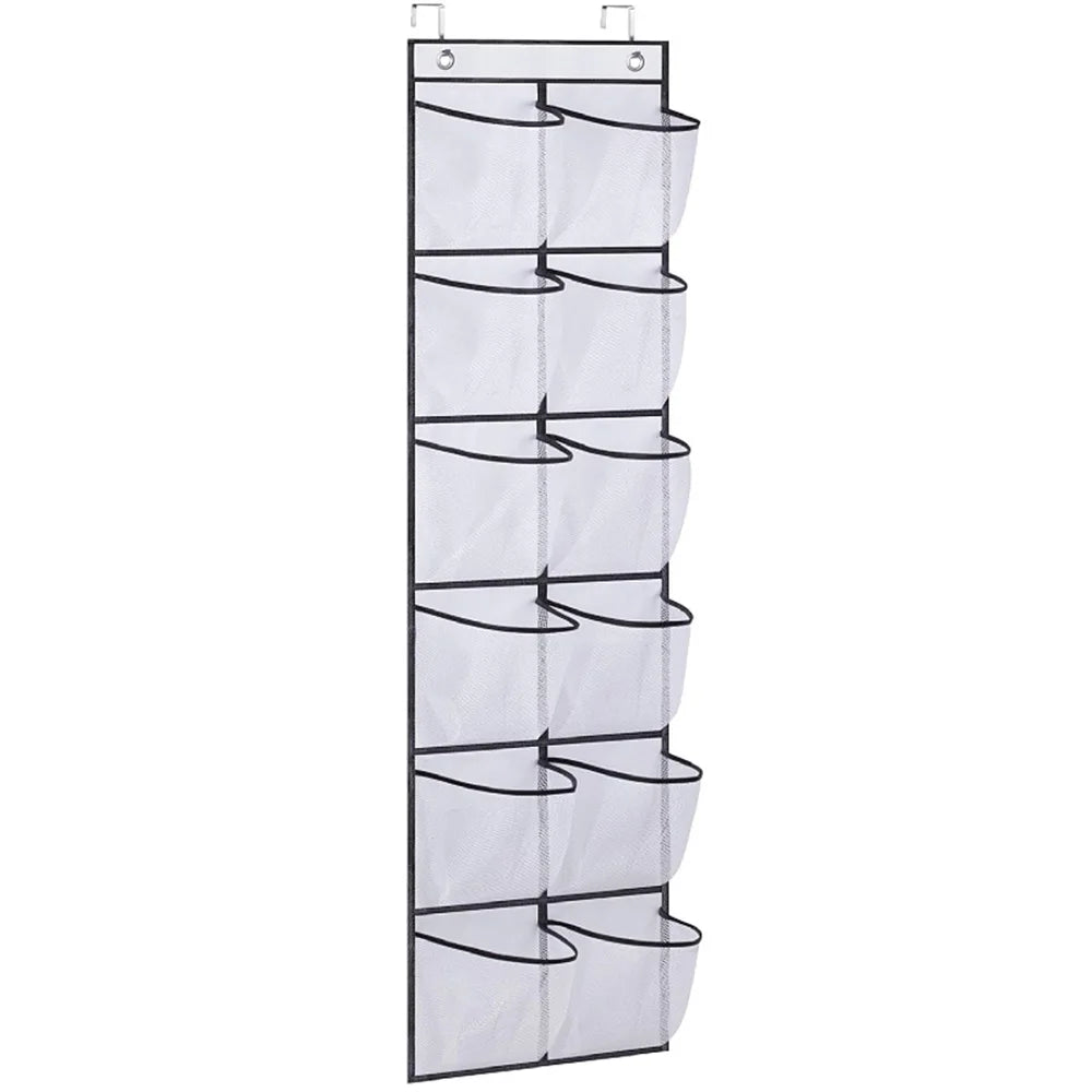 Over the Door Shoe Organizer with 12 Mesh Pockets and Hooks