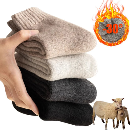 Winter Wool Socks Thick Warm Unisex Crew Socks for Cold Weather