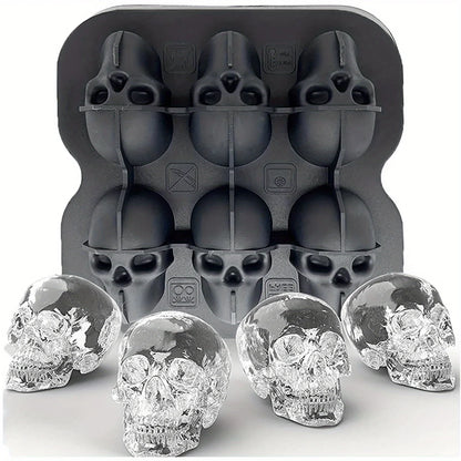 Skull Ice Cube Mold, 3D Silicone Ice Ball Maker for Drinks