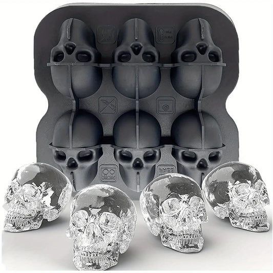 Skull Ice Cube Mold, 3D Silicone Ice Ball Maker for Drinks