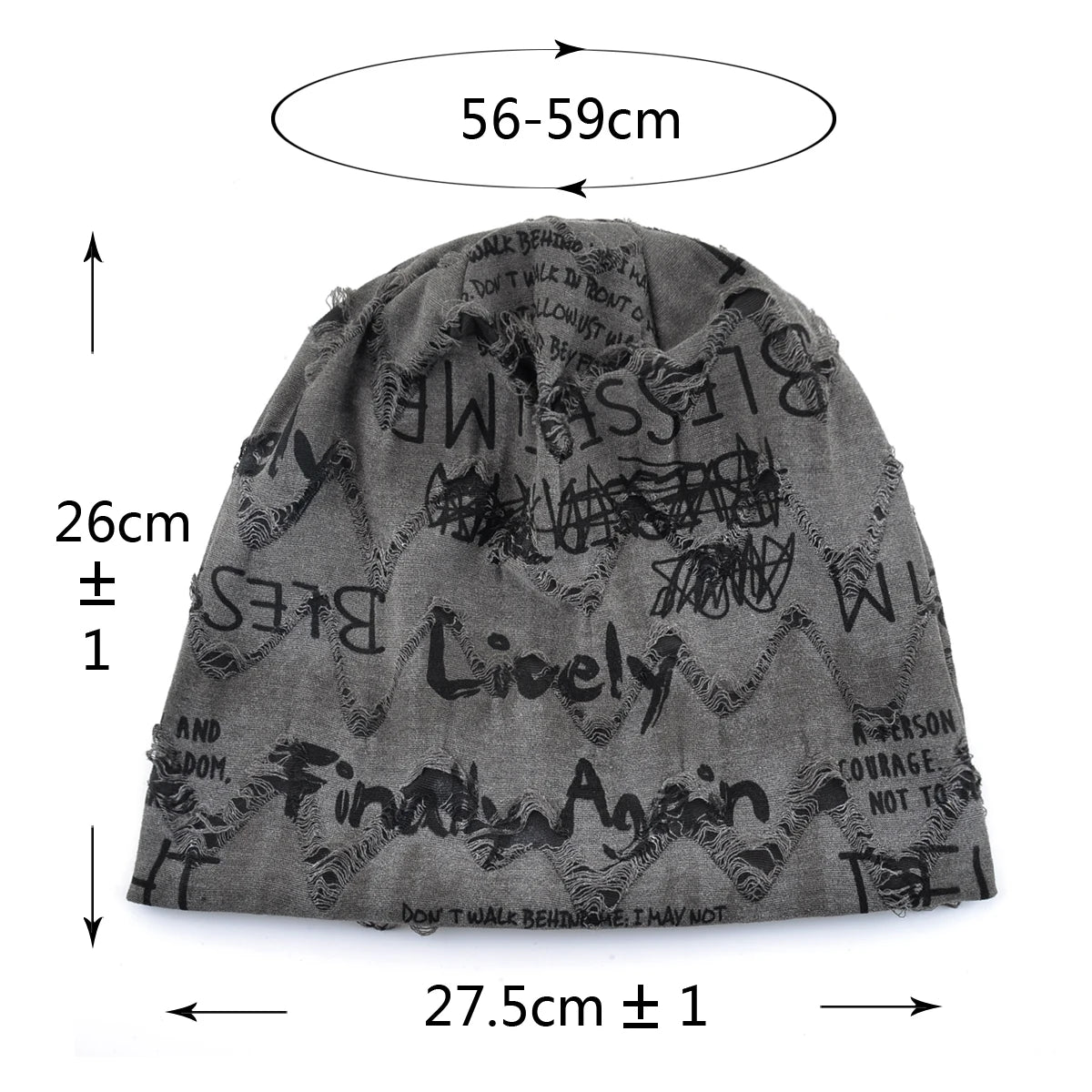 Knit Beanie Unisex Letter Print Warm Winter Hat