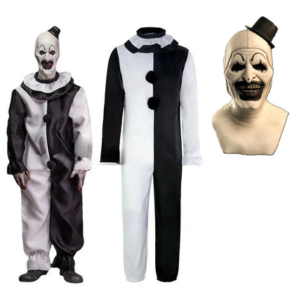 Clown Cosplay Costume – Adult Halloween Jumpsuit with Mask Options