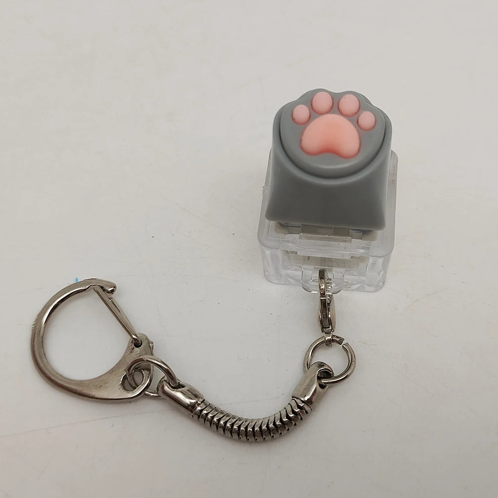 Fidget Keychain Cat Paw Silicone Clicker Toy