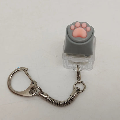 Fidget Keychain Cat Paw Silicone Clicker Toy