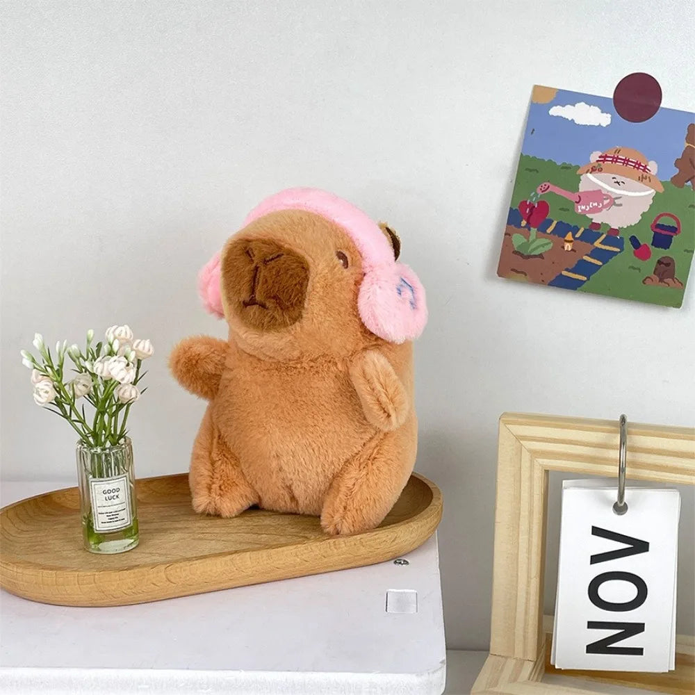 Capybara Plush Toy – Cute Winged Hoodie Stuffed Animal 12cm