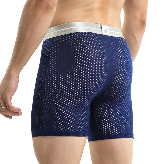 Men's Boxer Shorts Extra Long Loose Fit Sports Underwear