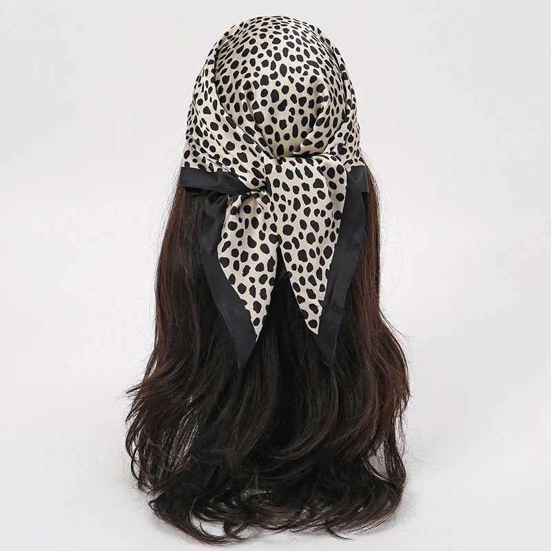 Women’s Square Scarf 70x70cm – Silk Feel Printed Hair Wrap