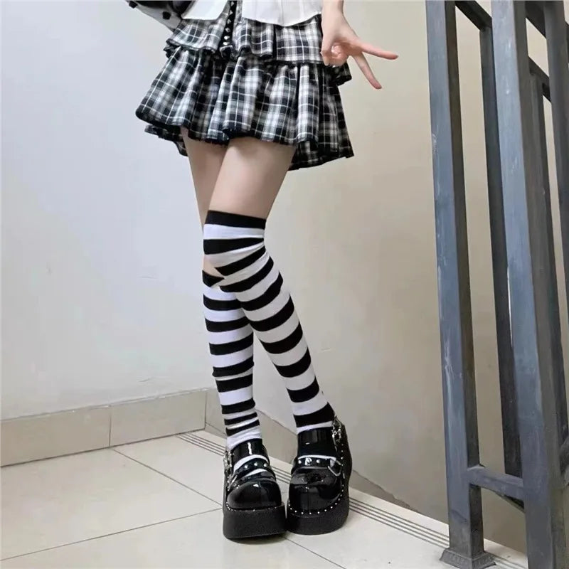 Women’s Striped Socks Long Tube Knee High Fashion Stockings