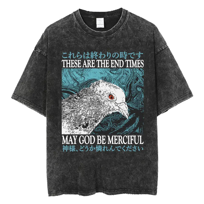 Men’s Oversized T-Shirt Retro Washed Funny Graphic Print