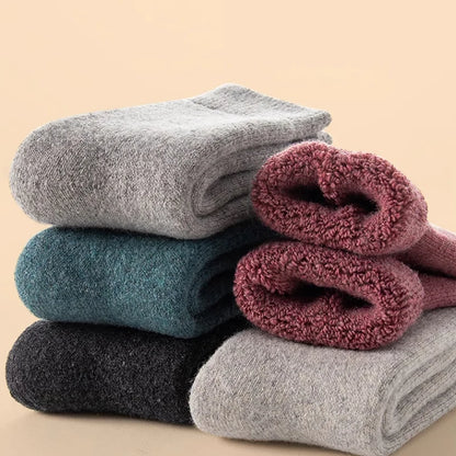 Winter Wool Socks Thick Warm Unisex Crew Socks for Cold Weather