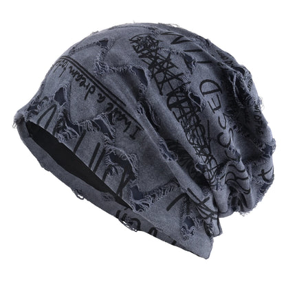 Knit Beanie Unisex Letter Print Warm Winter Hat