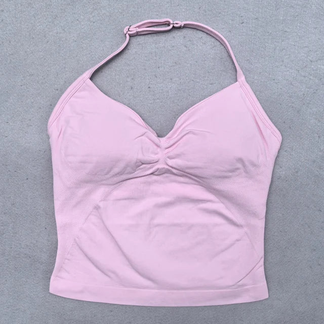 Women's Workout Tank Top Built-In Bra Sleeveless Yoga Gym Top