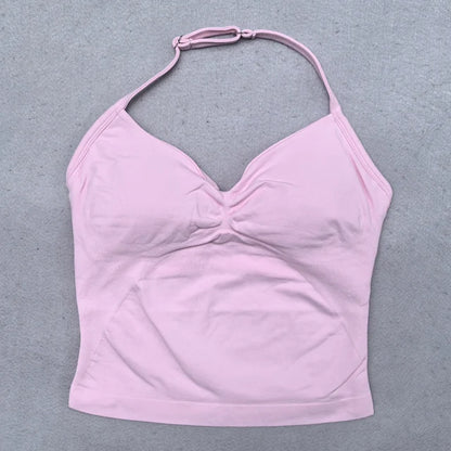 Women's Workout Tank Top Built-In Bra Sleeveless Yoga Gym Top