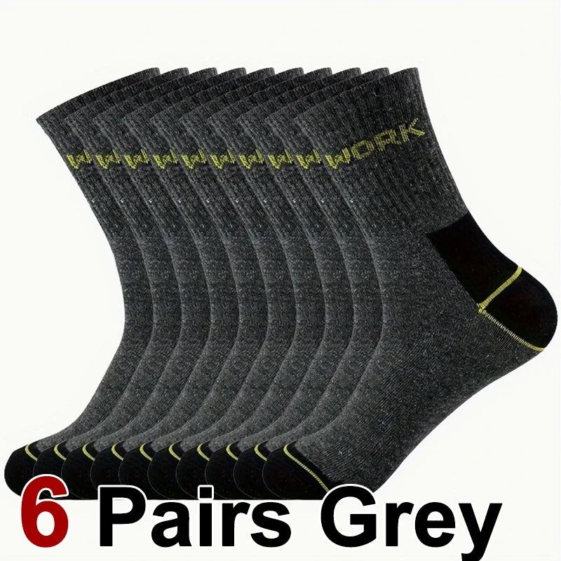 Men's Crew Socks Breathable Business Casual Mid Tube Socks