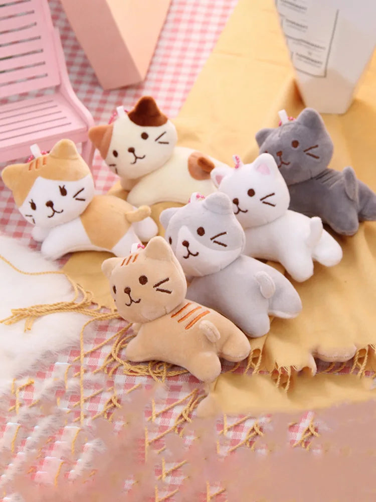Plush Cat Keychain 12cm Cute Kitten Backpack Pendant Toy