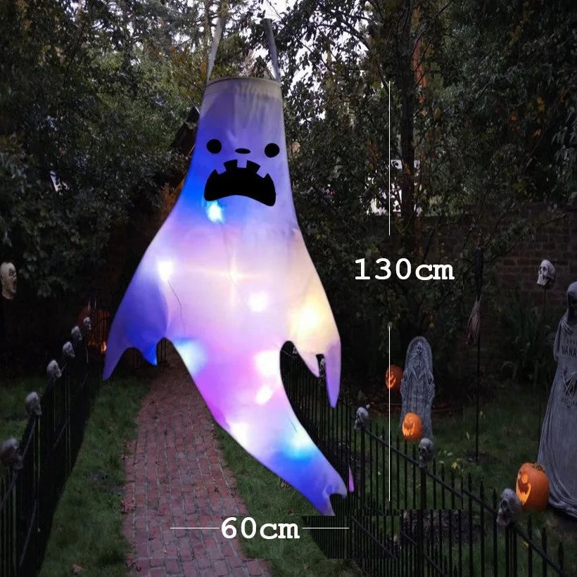 Halloween LED Ghost Decoration 130cm Hanging Luminous Prop