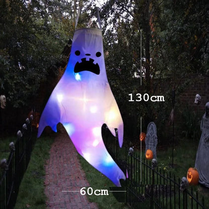 Halloween LED Ghost Decoration 130cm Hanging Luminous Prop