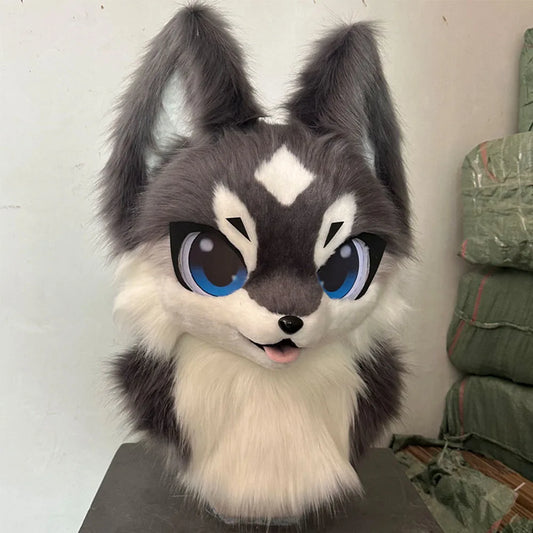 Animal Fursuit Head – Faux Fur Animal Cosplay Costume Head