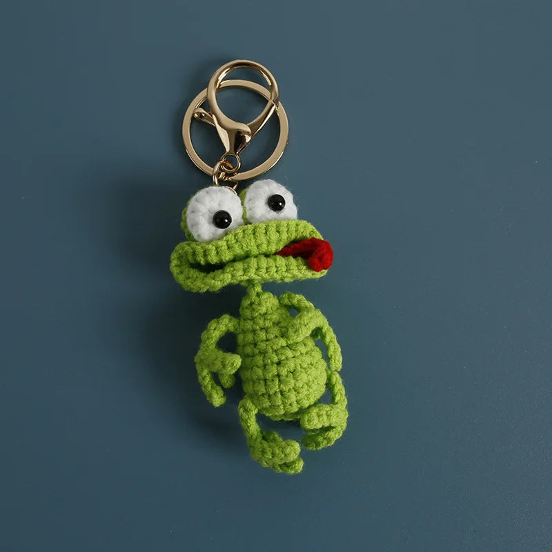 Duck Keychain Cute Crochet Animal Keyring Pair for Bags and Keys
