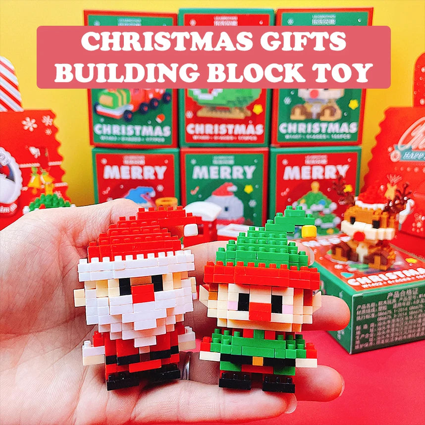Christmas Building Blocks Set – Santa & Reindeer Micro Bricks