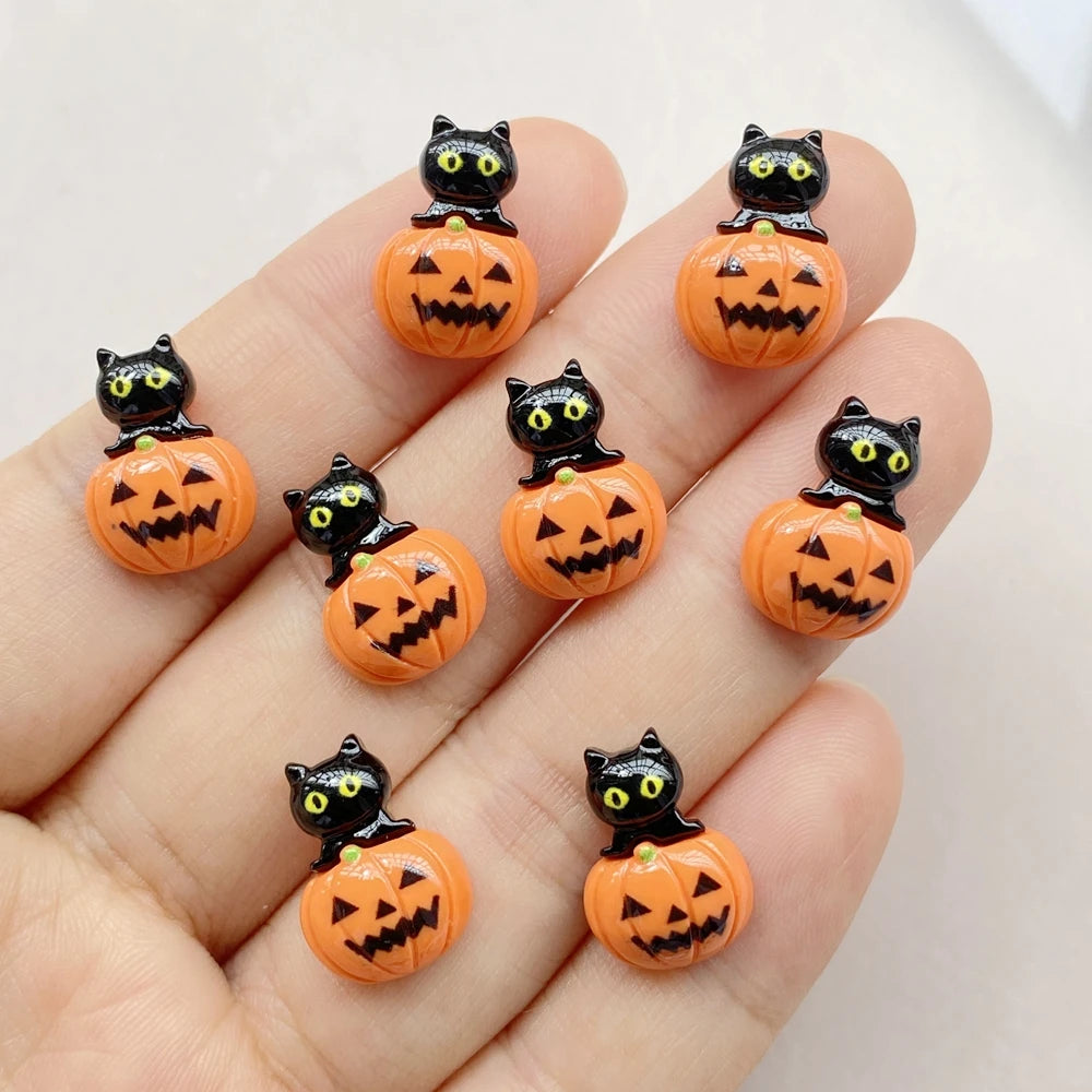 Halloween Nail Art Charms, 20Pcs 3D Resin Nail Decorations