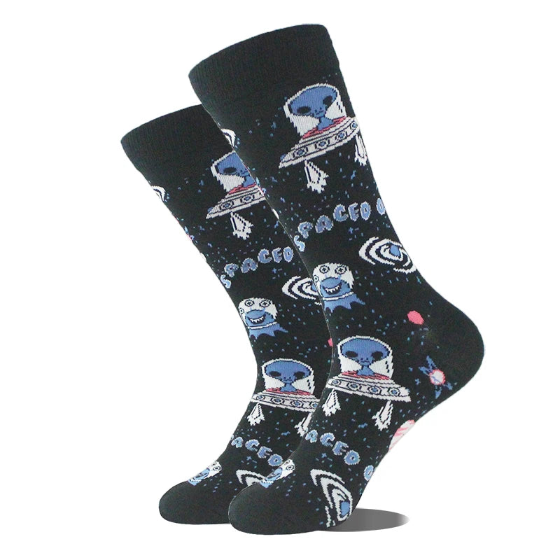 Men's Funny Socks, Novelty Cotton Crew Socks, Crazy Designs