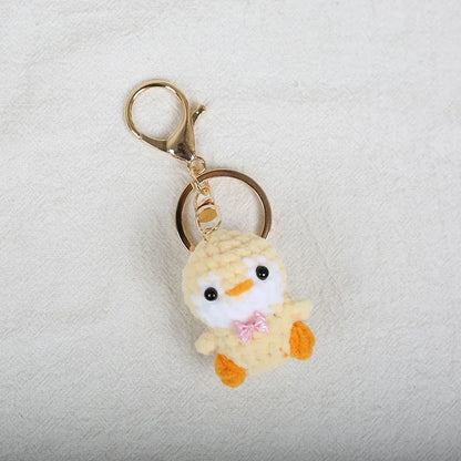 Penguin Keychain Cute Knitted Animal Keyring for Bags and Keys