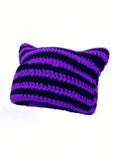 Women's Cat Ear Beanie Warm Knit Winter Hat 56-60cm