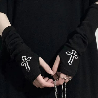 Fingerless Gloves – Long Gothic Arm Warmers for Men & Women