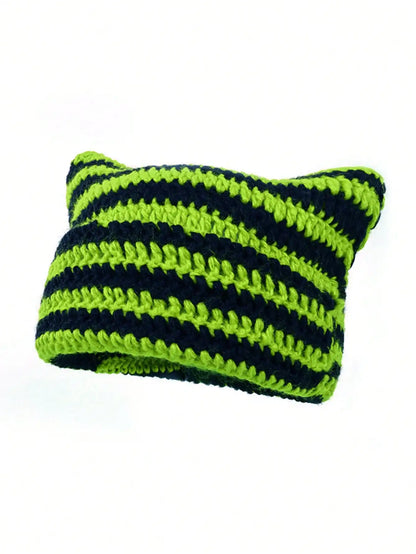 Women's Cat Ear Beanie Warm Knit Winter Hat 56-60cm