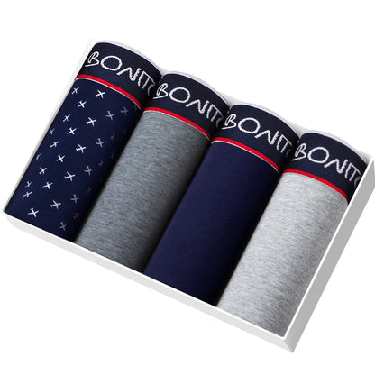 Men's Boxer Shorts Cotton Stretch Underwear 4-Pack