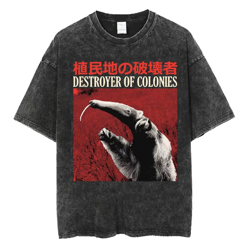 Men’s Oversized T-Shirt Retro Washed Funny Graphic Print