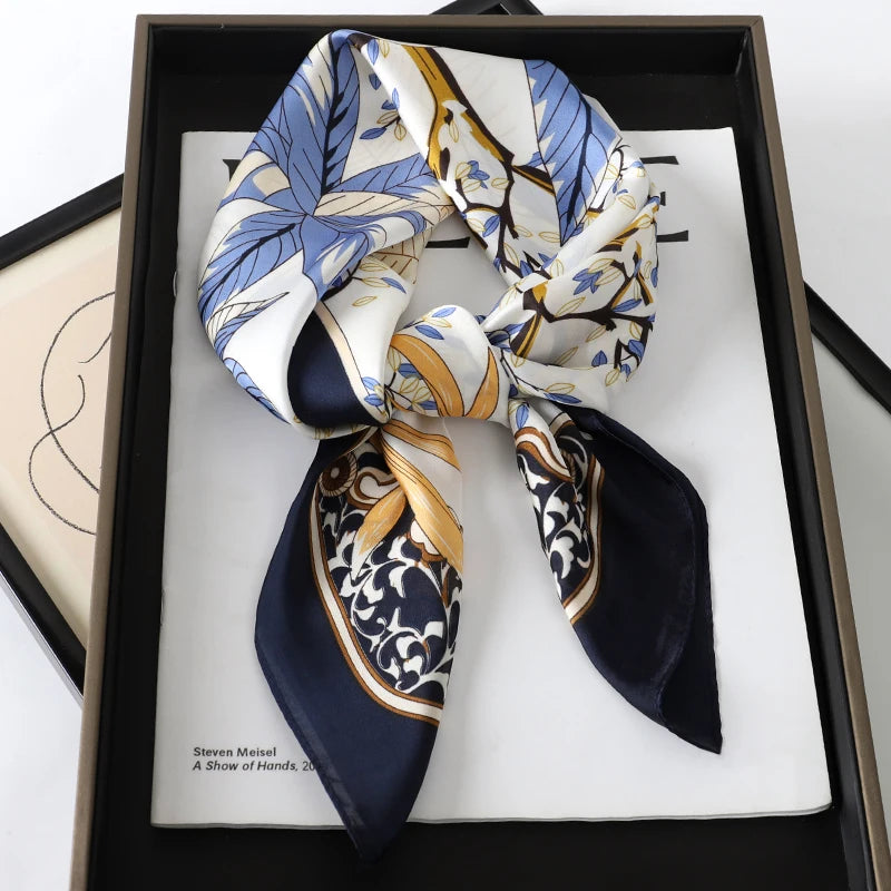 Women's Square Scarf 70x70cm Satin Print Wrap