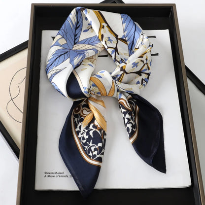 Women's Square Scarf 70x70cm Satin Print Wrap