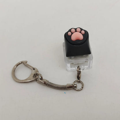 Fidget Keychain Cat Paw Silicone Clicker Toy