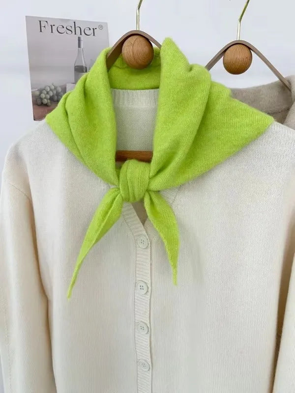Women’s Wool Scarf Knitted Striped Warm Shawl